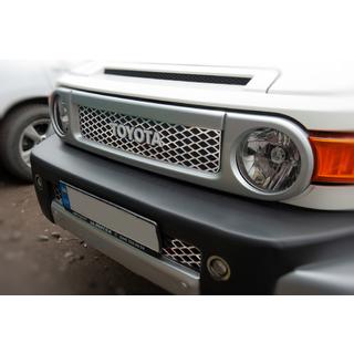 Хромированные накладки на решетку (нержавеющая сталь) Toyota FJ Cruiser 2006-2022 гг. фото 3