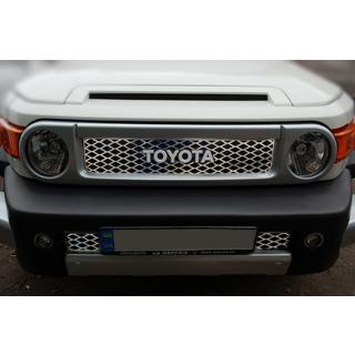 Хромированные накладки на решетку (нержавеющая сталь) Toyota FJ Cruiser 2006-2022 гг. фото 1