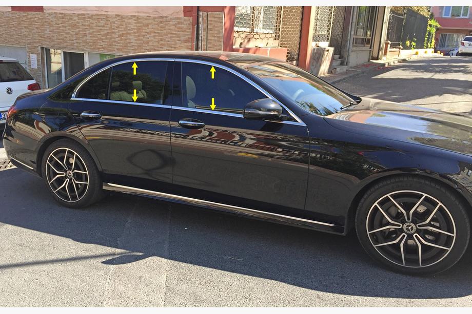 Mercedes E-class W213 2016-2023 гг. Полный комплект окантовки окон нержавейка Image