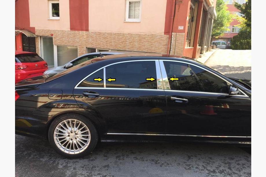 Mercedes S-class W221 2005-2013 гг. Накладки на стойки из нержавеющей стали (6 шт.) Image