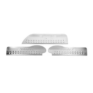 Накладки на пороги OmsaLine (3 шт, нержавейка) Hyundai H200, H1, Starex 1998-2007 гг. фото 4