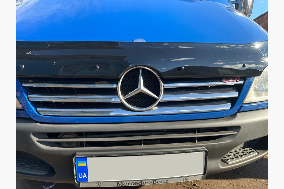 Mercedes Sprinter W901/902/903/904/905 1995–2006 гг. Широкие накладки на решетку (2002-2006, 6 частей, нержавейка) Фото 2